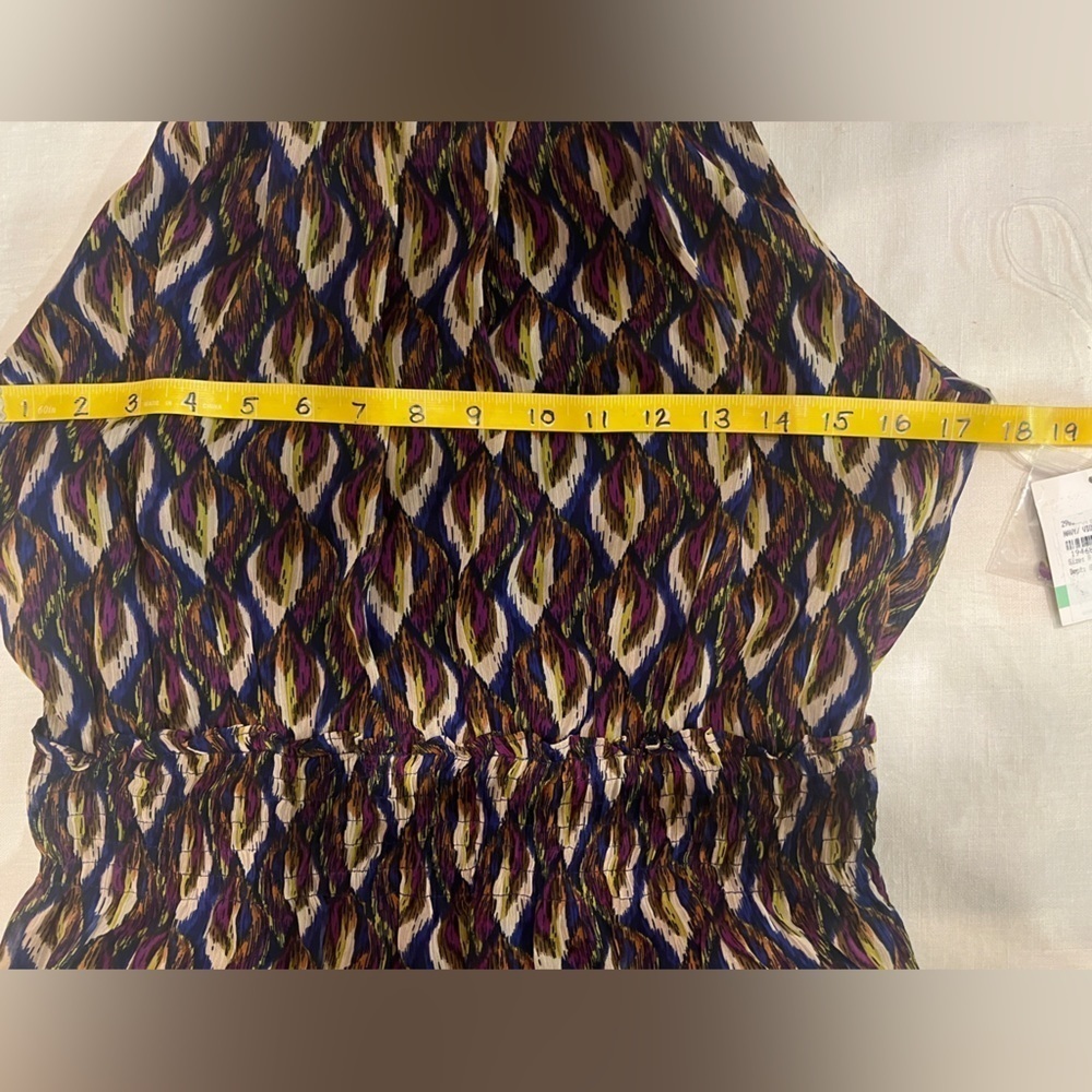 TAYLOR Navy/violet multi halter neck chiffon tiered dress size 8. - Picture 12 of 14